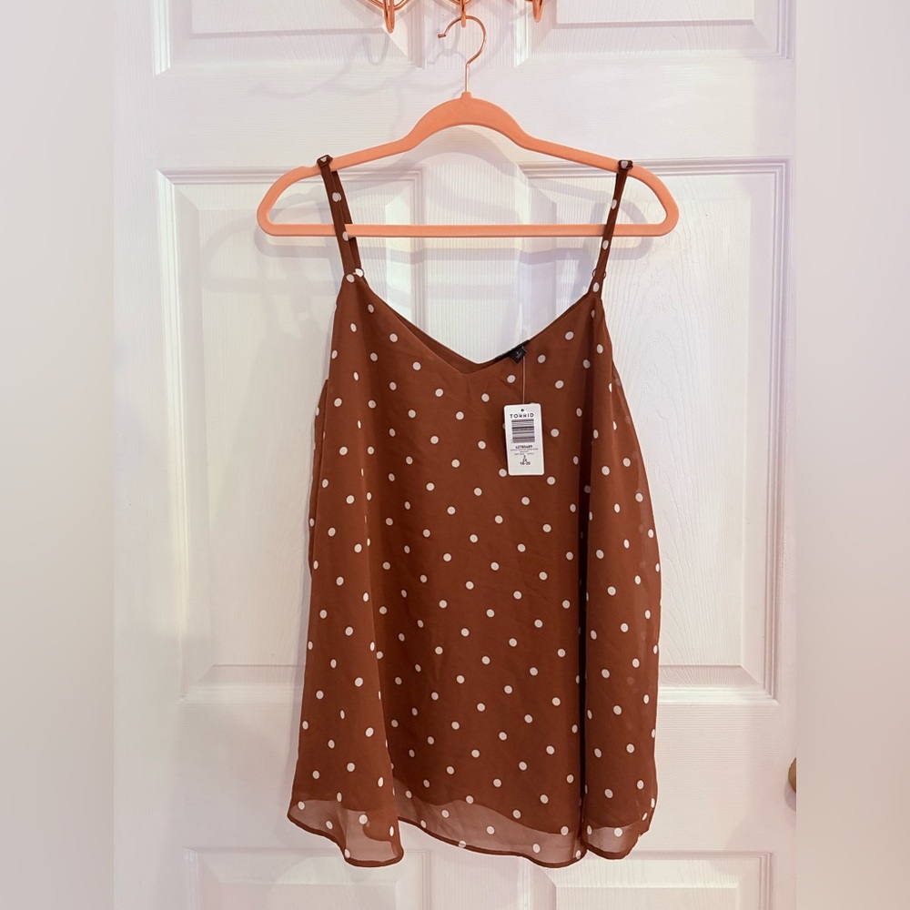 torrid Brown Polka Dot Spaghetti Strap Camisole